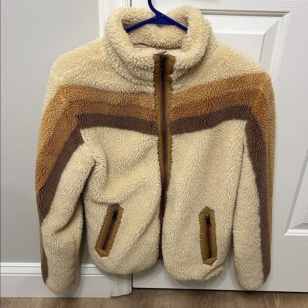 Faherty Apres Sherpa Jacket with retro stripes